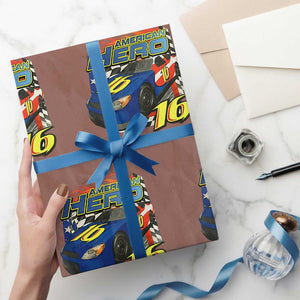 Vintage Americana Speed Legend 16 Tribute Wrapping Paper Roll American Hero #16 Stock Car Memorial - Print Your Wear