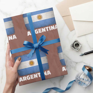 Vintage Argentina Flag Sun of May Argentinian Souvenir Wrapping Paper Roll