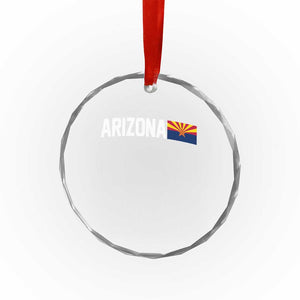 Vintage Arizona AZ State Flag Crystal Glass Ornament