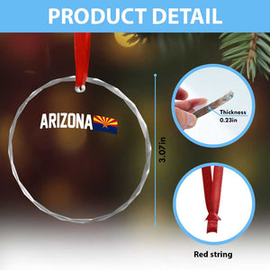 Vintage Arizona AZ State Flag Crystal Glass Ornament