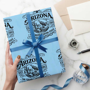 Vintage Arizona Cactus Desert Canyon Western 1912 Wrapping Paper Roll TS12 Light Blue Print Your Wear