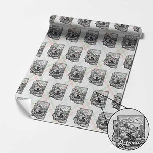 Vintage Arizona Pride Wrapping Paper Roll Cactus Desert Western Landscape TS12 Christmas Plaid Print Your Wear