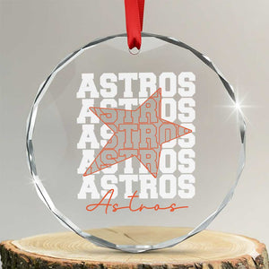 Vintage Astro Last Name Crystal Glass Ornament Baseball Fan Graphic TS10 Transparent Glass 3'' Circle Print Your Wear