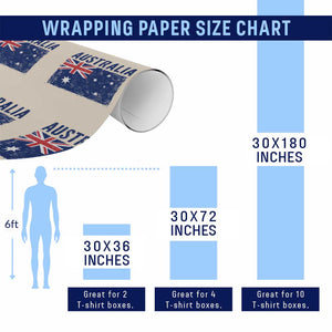 Vintage Australia Flag Wrapping Paper Roll Distressed Patriotic Country Pride Graphic