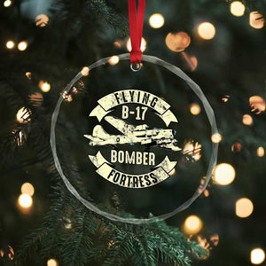 Vintage B-17 Bomber WW2 Aircraft Crystal Glass Ornament Plane Aviation Fighter Airplane Retro Grunge TS02 Print Your Wear