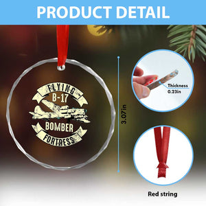 Vintage B-17 Bomber WW2 Aircraft Crystal Glass Ornament Plane Aviation Fighter Airplane Retro Grunge TS02 Print Your Wear