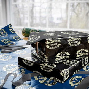 Vintage B-17 Bomber WW2 Aircraft Wrapping Paper Roll Plane Aviation Fighter Airplane Retro Grunge TS02 Black Print Your Wear