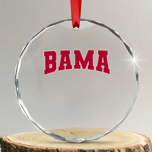 Vintage Bama Crystal Glass Ornament Retro Varsity Alabama Football Lover AL State TS10 Transparent Glass 3'' Circle Print Your Wear