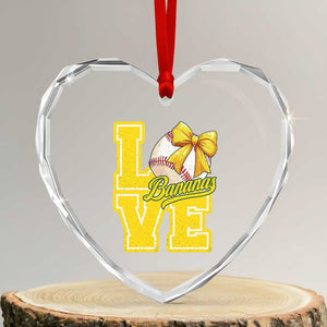Vintage Banana Coquette Bow Heart Crystal Glass Ornament LOVE Baseball Fan Sport Lover TS02 Transparent Glass 3'' Heart Print Your Wear