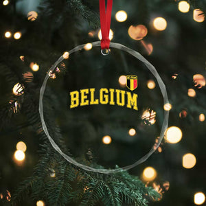 Vintage Belgium Varsity Style Distressed Graphic Crystal Glass Ornament Classic Collegiate Belgian Pride TS02 Print Your Wear