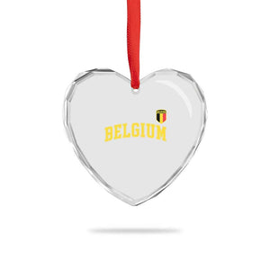 Vintage Belgium Varsity Style Distressed Graphic Heart Crystal Glass Ornament Classic Collegiate Belgian Pride TS02 Print Your Wear