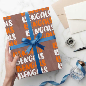 Vintage Bengal Wrapping Paper Roll Retro Novelty 90s Style TS10 Mocha Print Your Wear