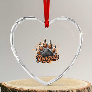 Vintage BFT Football Heart Crystal Glass Ornament Retro Sports Fan Trendy Game Day Spirit TS10 Transparent Glass 3'' Heart Print Your Wear