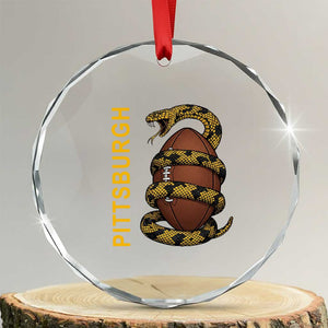 Vintage Black And Gold Rattlesnake Crystal Glass Ornament Pittsburgh Sports Fan