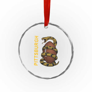 Vintage Black And Gold Rattlesnake Crystal Glass Ornament Pittsburgh Sports Fan