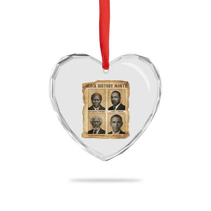 Vintage Black History Heroes Heart Crystal Glass Ornament Strong Black Pride TS12 Print Your Wear
