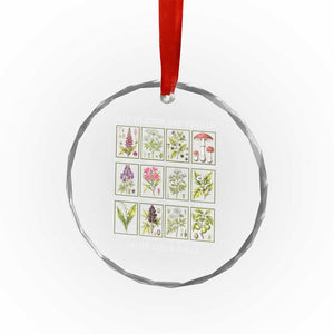 Vintage Botanical Poison Chart Graphic Crystal Glass Ornament All Plants Are Edible Some Only Once
