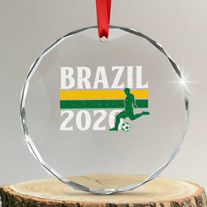 Vintage Brazil 2026 Soccer Player Crystal Glass Ornament Retro Brasil Futbol Football Fans Sports Lover