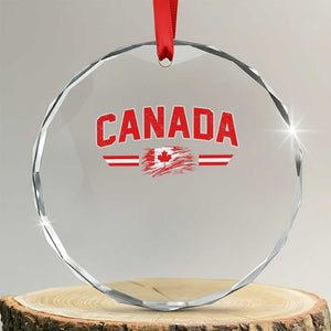 Vintage Canada Flag Crystal Glass Ornament Maple Leaf Heritage Gift