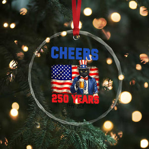 Vintage Cat Uncle Sam Crystal Glass Ornament Cheers To 250 Years TS12 Print Your Wear