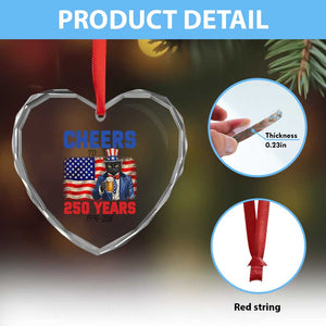 Vintage Cat Uncle Sam Heart Crystal Glass Ornament Cheers To 250 Years TS12 Print Your Wear