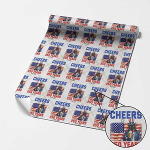 Vintage Cat Uncle Sam Wrapping Paper Roll Cheers To 250 Years TS12 Christmas Plaid Print Your Wear