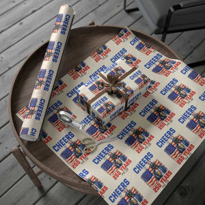 Vintage Cat Uncle Sam Wrapping Paper Roll Cheers To 250 Years TS12 Beige Print Your Wear