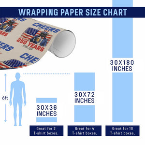 Vintage Cat Uncle Sam Wrapping Paper Roll Cheers To 250 Years TS12 Print Your Wear