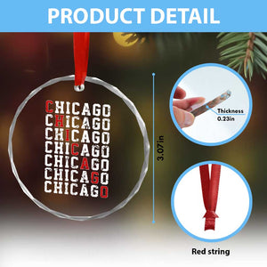 Vintage Chicago Crystal Glass Ornament Retro Distressed Classic Chicago TS10 Print Your Wear
