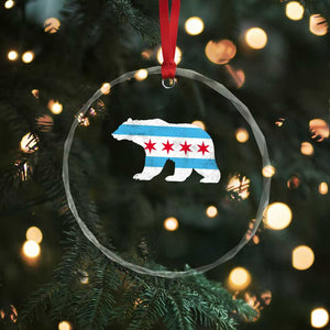 Vintage Chicago Flag Illinois State Bear Lover Crystal Glass Ornament TS11 Print Your Wear