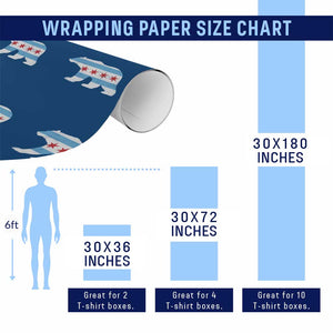 Vintage Chicago Flag Illinois State Bear Lover Wrapping Paper Roll TS11 Print Your Wear