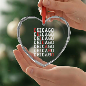 Vintage Chicago Heart Crystal Glass Ornament Retro Distressed Classic Chicago TS10 Print Your Wear