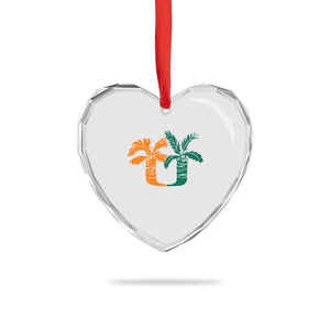Vintage Classic 90s Miami Palm Trees UM Heart Crystal Glass Ornament Tropical Game Day Football Fan TS02 Print Your Wear