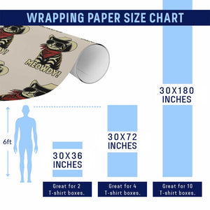Vintage Cowboy Cat Wrapping Paper Roll Retro 90s Western Country Rodeo Meowdy Partner TS10 Print Your Wear