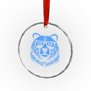Vintage Cub Crystal Glass Ornament With Sunglasses Retro Baseball Fans TS10 Print Your Wear
