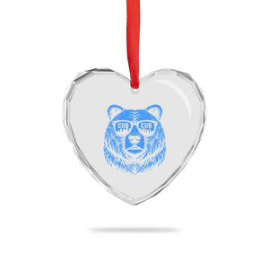 Vintage Cub Heart Crystal Glass Ornament With Sunglasses Retro Baseball Fans TS10 Print Your Wear