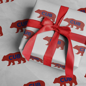 Vintage Cub Wrapping Paper Roll Retro Sports Bear Baseball Fans TS10 White Print Your Wear