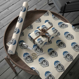 Vintage LF Christmas Wrapping Paper Roll Game Day Santa Hat Football Lovers TS10 Beige Print Your Wear