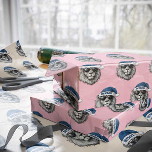 Vintage LF Christmas Wrapping Paper Roll Game Day Santa Hat Football Lovers TS10 Light Pink Print Your Wear