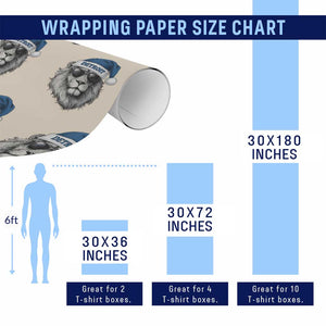 Vintage LF Christmas Wrapping Paper Roll Game Day Santa Hat Football Lovers TS10 Print Your Wear