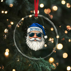 Vintage Detroit Football Christmas Crystal Glass Ornament Funny Retro Santa Lions Fan Xmas TS10 Print Your Wear