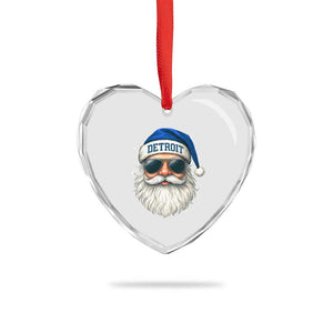 Vintage Detroit Football Christmas Heart Crystal Glass Ornament Funny Retro Santa Lions Fan Xmas TS10 Print Your Wear