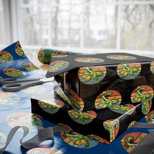 Vintage Dinosaur Taco Lover Wrapping Paper Roll Cinco De Mayo Gift TS12 Black Print Your Wear