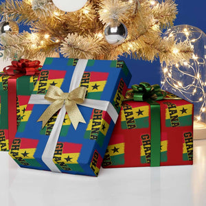 Vintage Distressed Ghana Flag Wrapping Paper Roll Ghanaian Heritage Africa Ghanese Roots