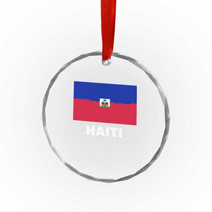 Vintage Distressed Haiti Flag Crystal Glass Ornament Haitian Heritage Pride TS02 Print Your Wear
