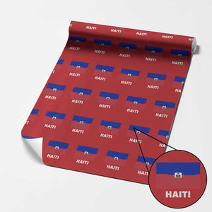 Vintage Distressed Haiti Flag Wrapping Paper Roll Haitian Heritage Pride TS02 Red Print Your Wear