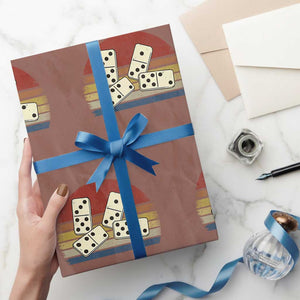 Vintage Domino Player 8647 Wrapping Paper Roll Board Game Subtle Protest TS12 Mocha Print Your Wear
