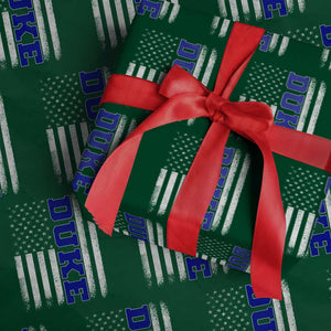 Vintage Duke Name American Flag Wrapping Paper Roll Retro Sport Basketball Fans TS10 Green Print Your Wear