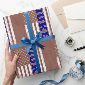 Vintage Duke Name American Flag Wrapping Paper Roll Retro Sport Basketball Fans TS10 Mocha Print Your Wear