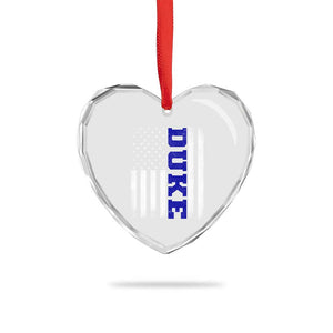 Vintage Duke Name American Flag Heart Crystal Glass Ornament Retro Sport Basketball Fans TS10 Print Your Wear